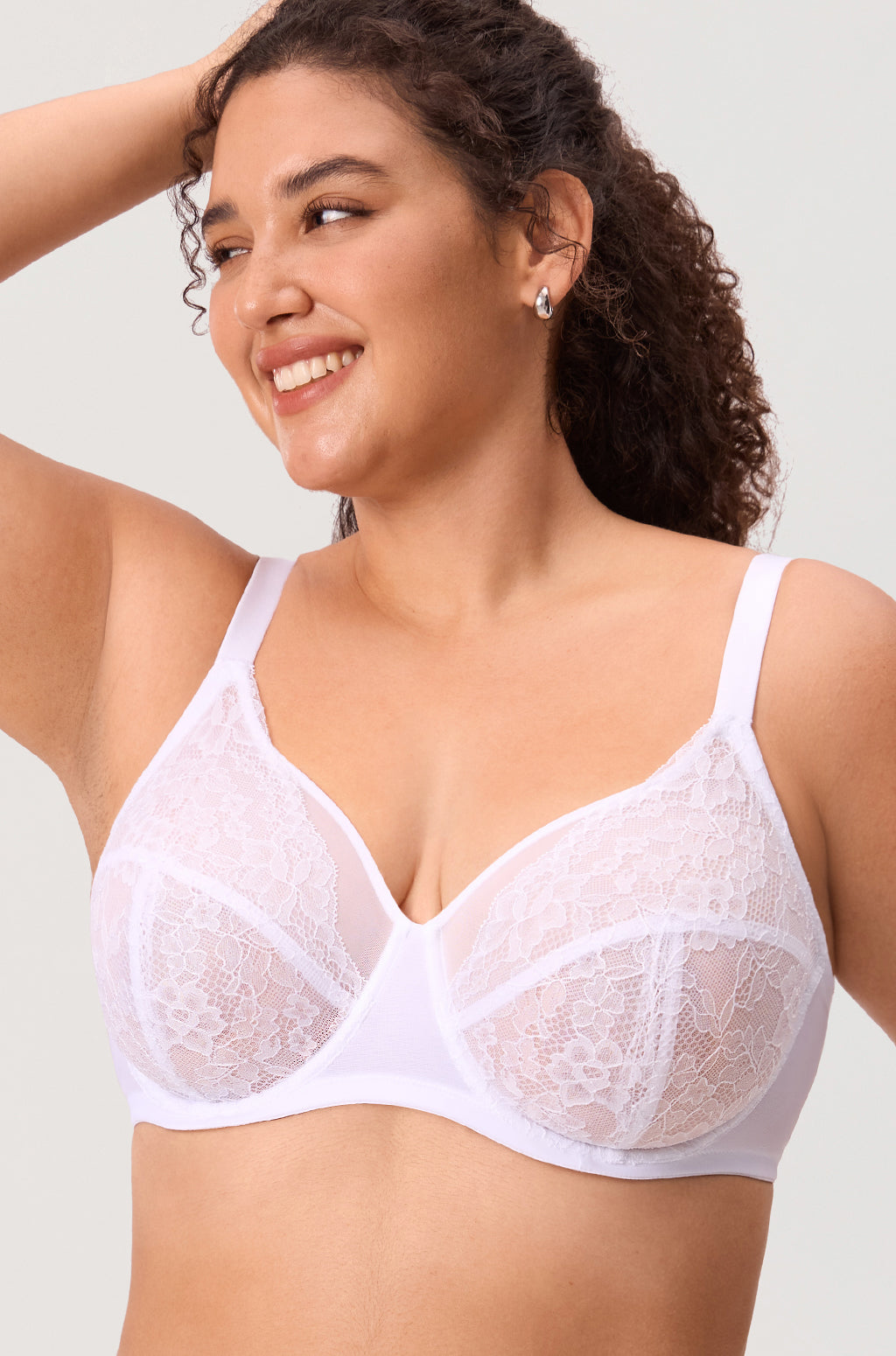 Full Coverage Sheer Mesh Lace Bra