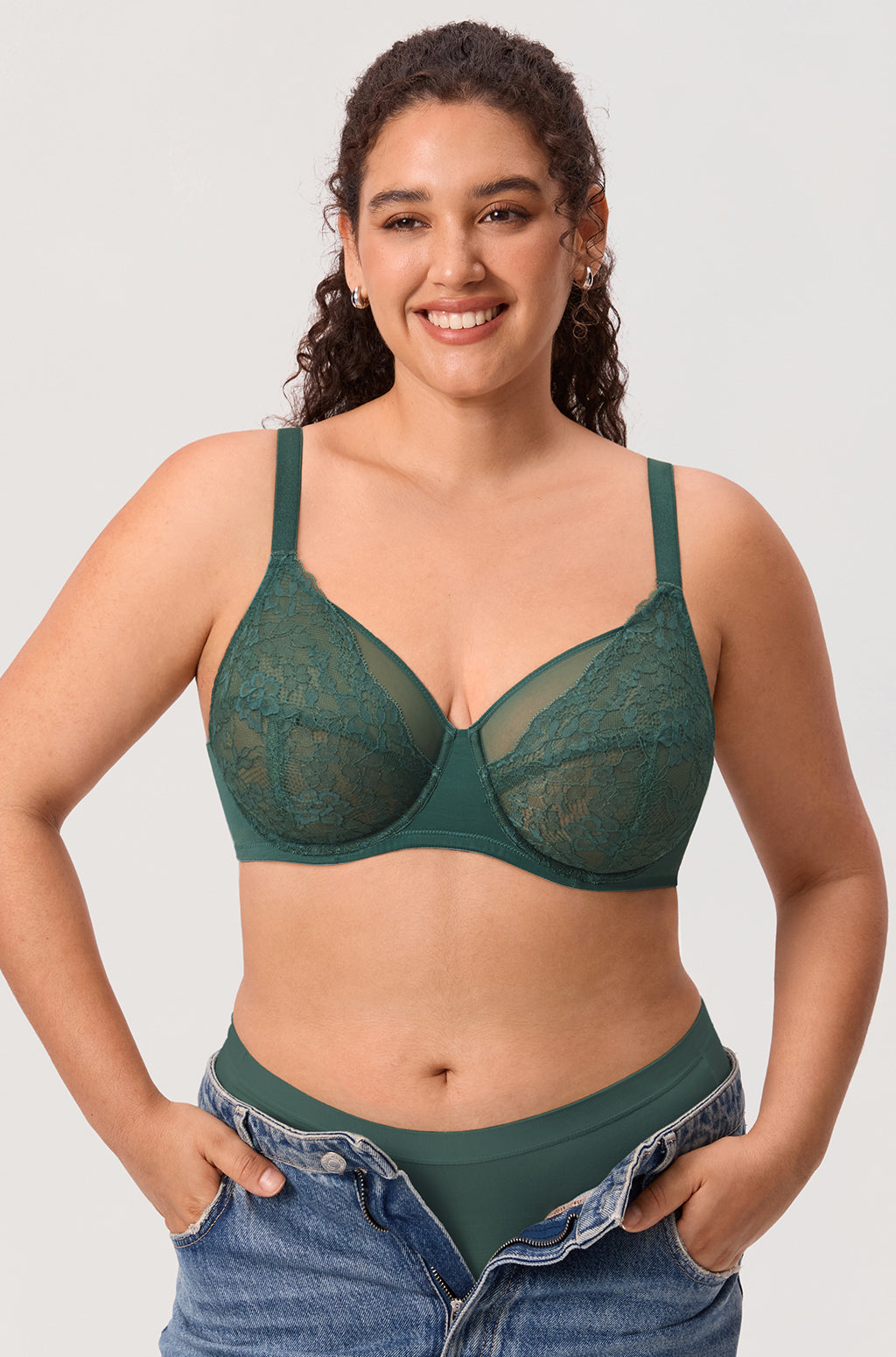 Full Coverage Sheer Mesh Lace Bra