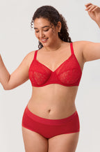 Full Coverage Sheer Mesh Lace Bra