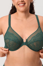 Full Coverage Front Closure Racerback Lace Bra