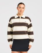 Signature Relaxed Knitted Polo - Beige/Bruin