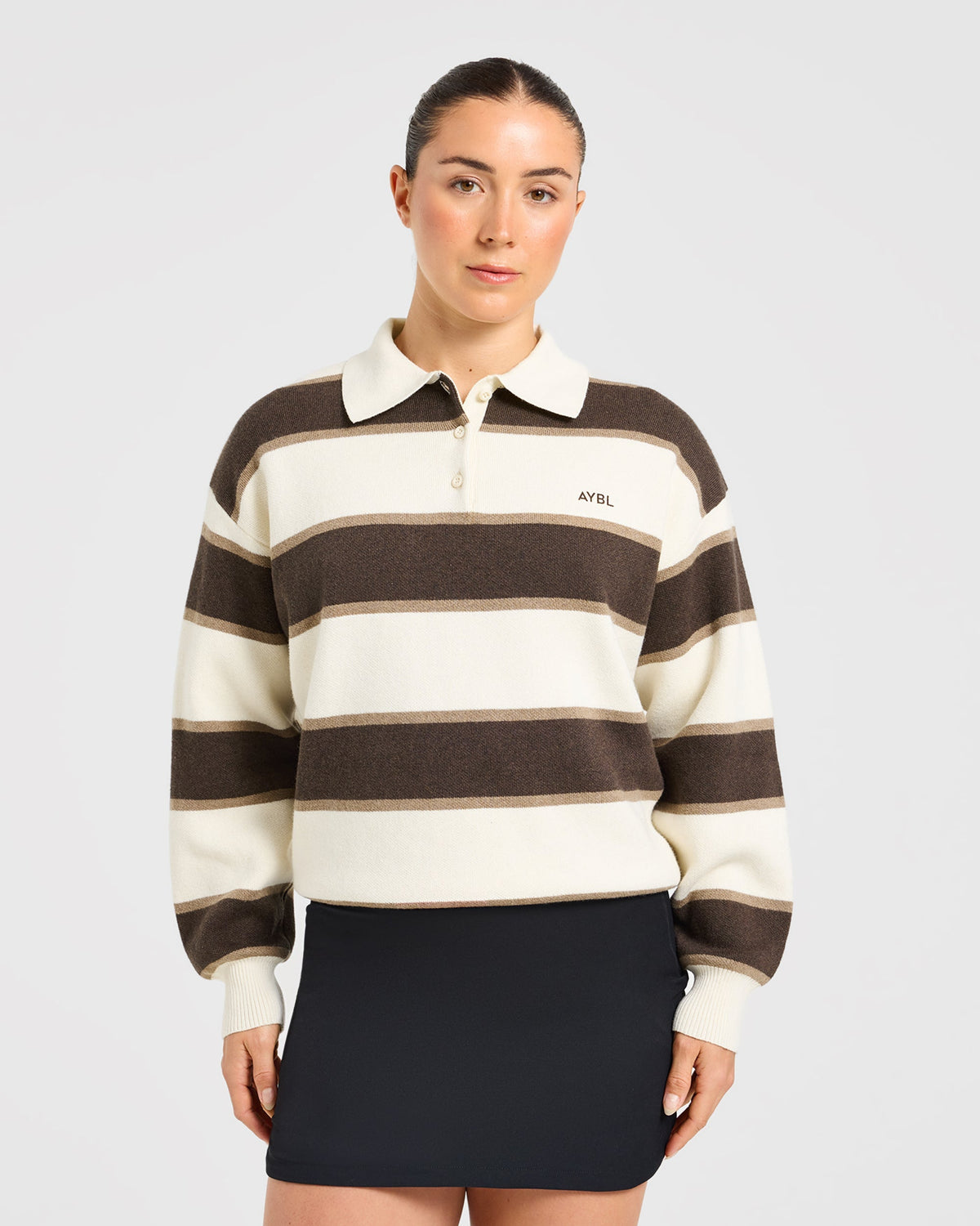 Signature Relaxed Knitted Polo - Beige/Bruin