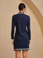 Navycore longsleeve colorblock mesh jurk 93 cm UPF50+