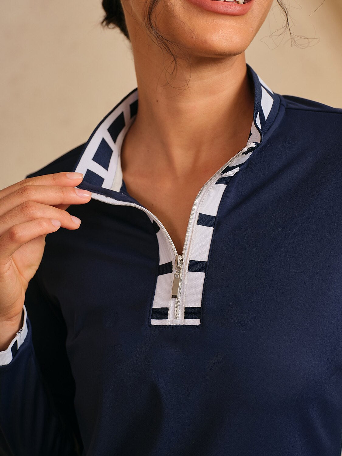 Navycore longsleeve colorblock mesh jurk 93 cm UPF50+
