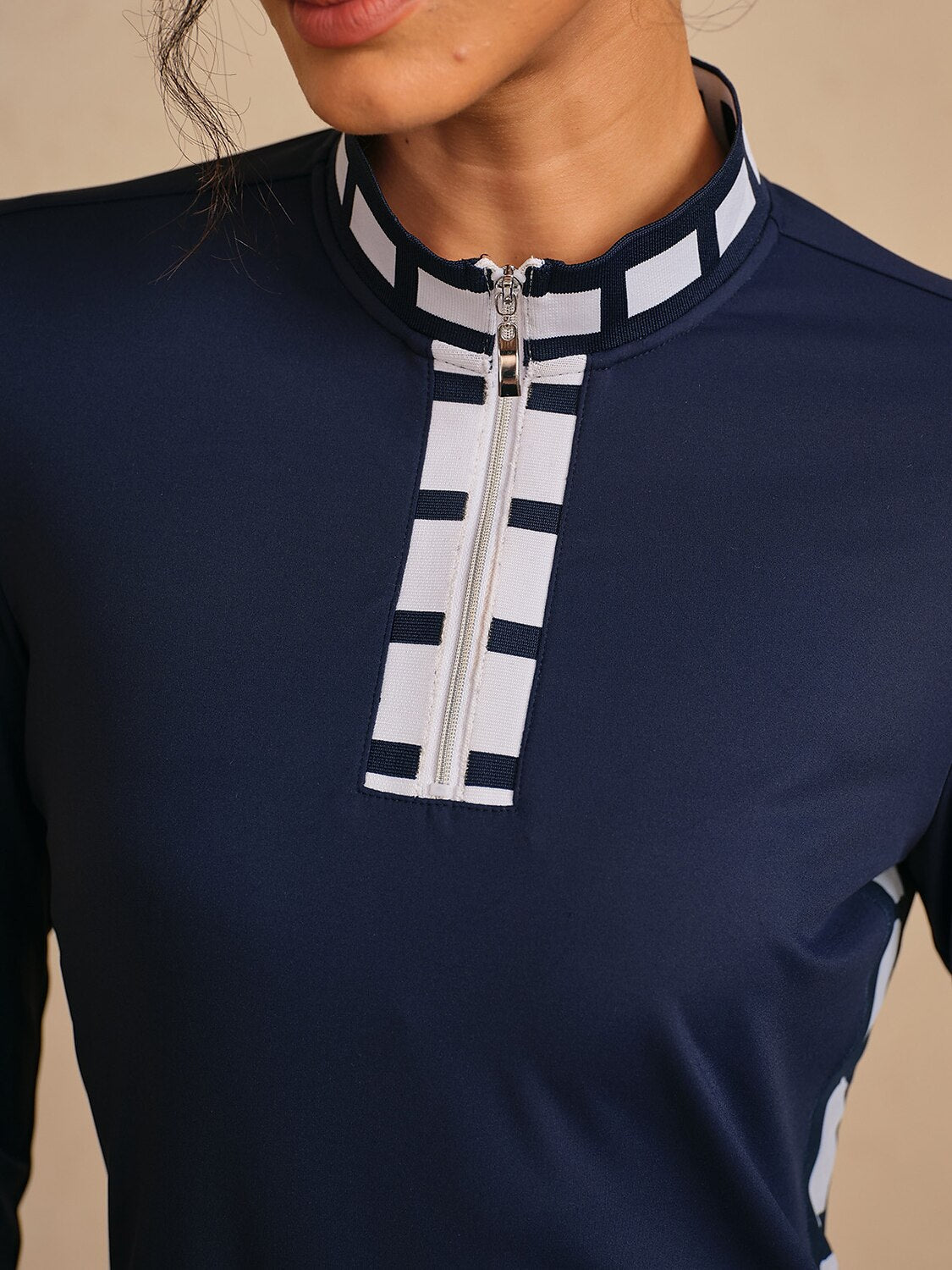 Navycore longsleeve colorblock mesh jurk 93 cm UPF50+