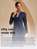 Navycore longsleeve colorblock mesh jurk 93 cm UPF50+
