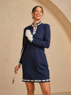 Navycore longsleeve colorblock mesh jurk 93 cm UPF50+
