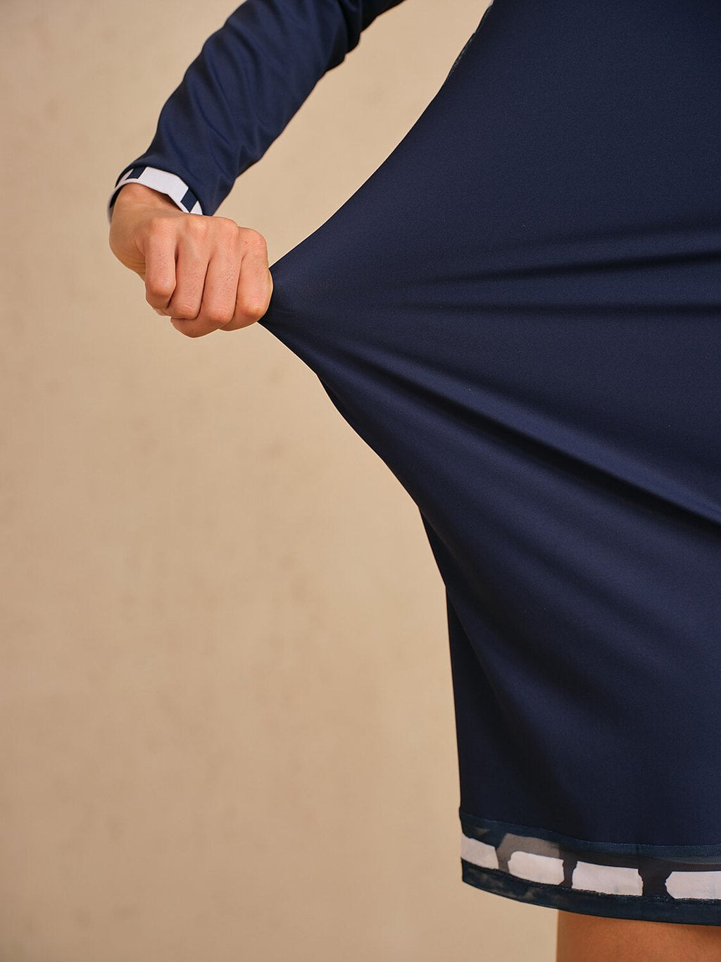 Navycore longsleeve colorblock mesh jurk 93 cm UPF50+