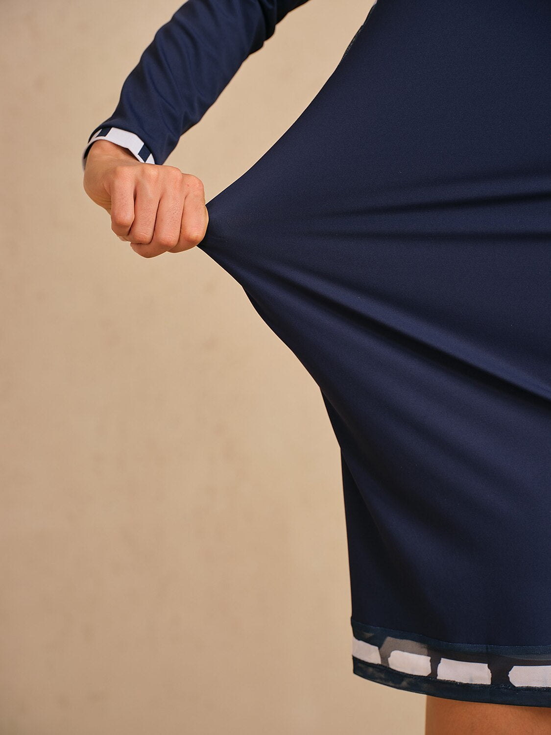 Navycore longsleeve colorblock mesh jurk 93 cm UPF50+