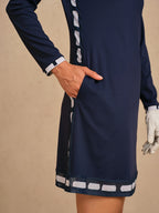 Navycore longsleeve colorblock mesh jurk 93 cm UPF50+